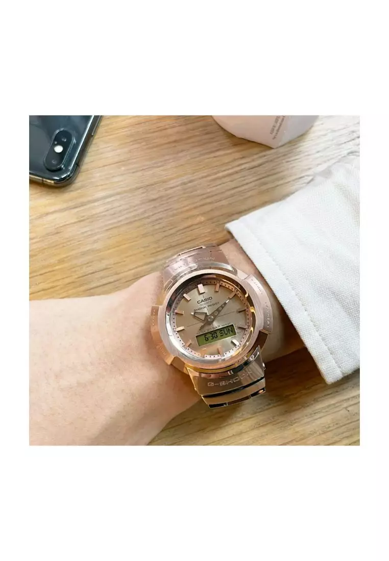 Buy G-SHOCK Men's Analog-Digital Watch AWM-500GD-4A Rose Gold Stainless ...