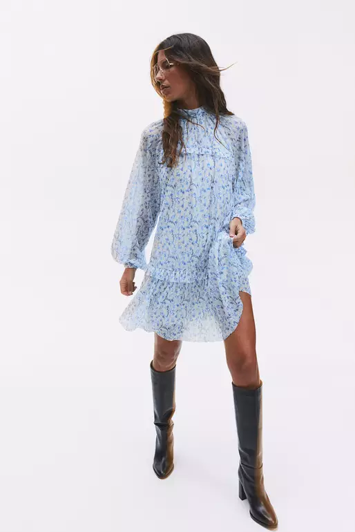 Plissé jersey dress