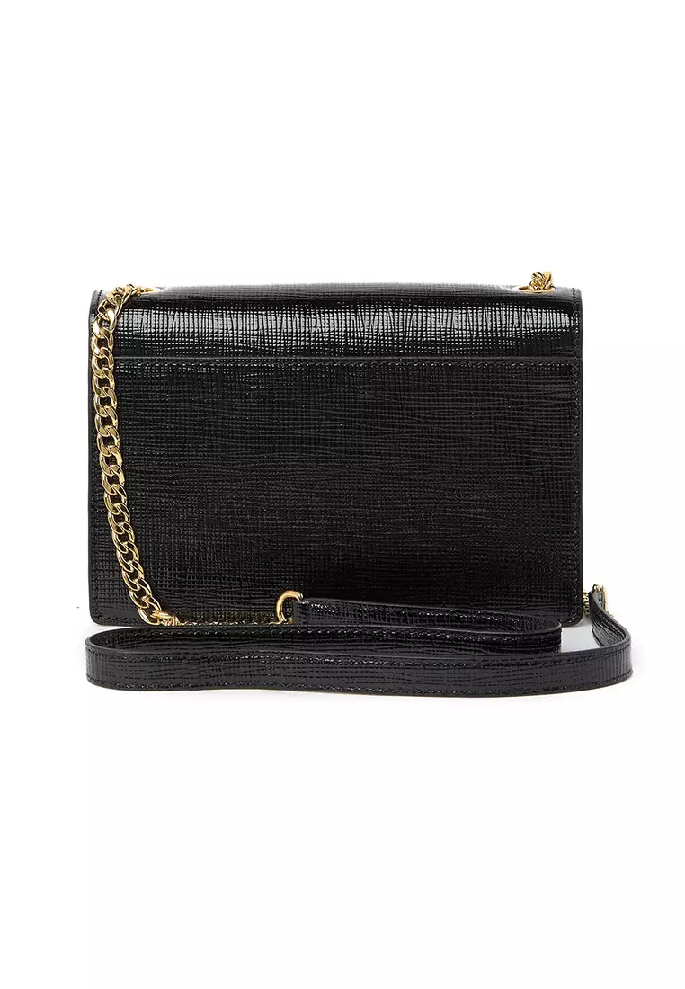 Buy Marc Jacobs Marc Jacobs The Turnlock Leather Crossbody Bag Black ...