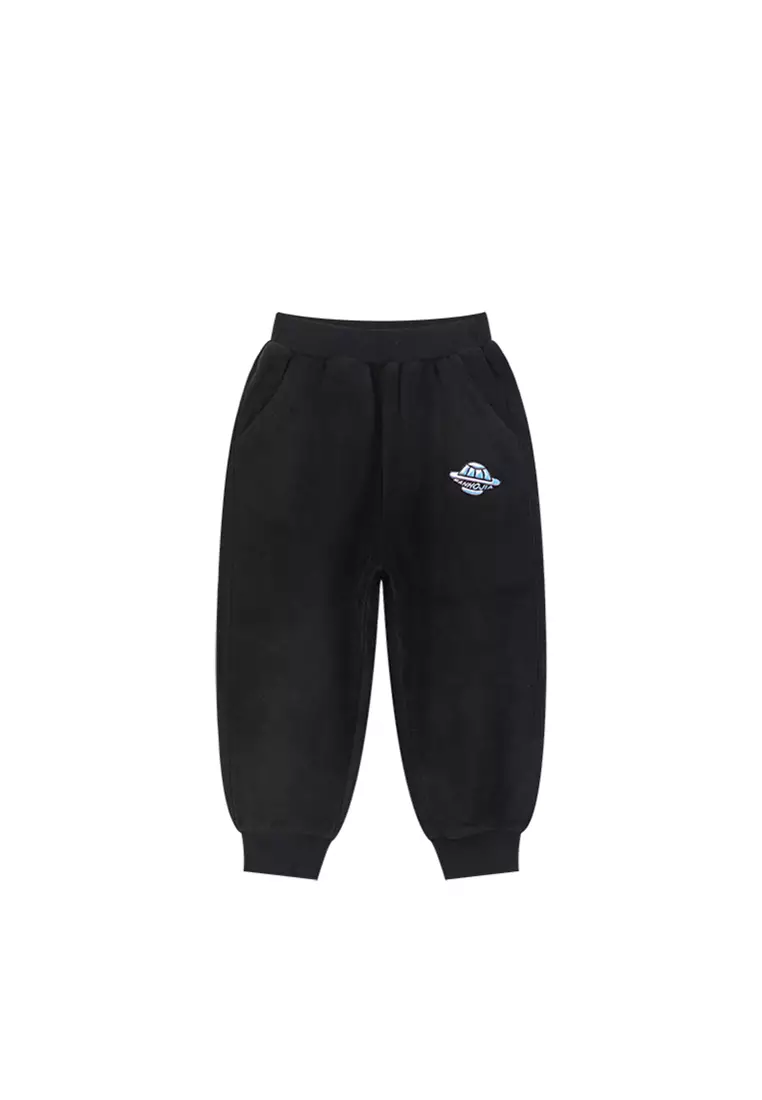 童装裤子双面摇粒绒镭射标加绒针织裤