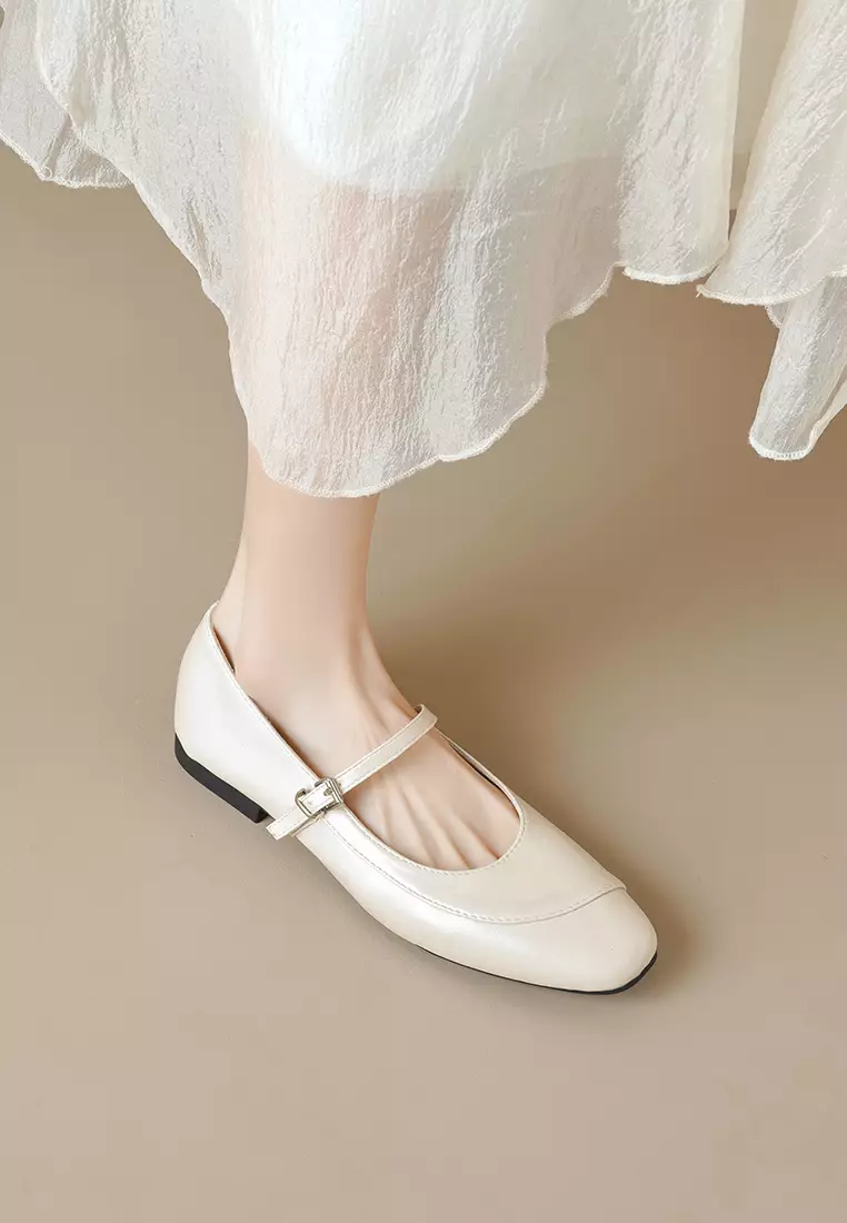 French Style Microfiber Leather Mary Jane Shoes WW821-2