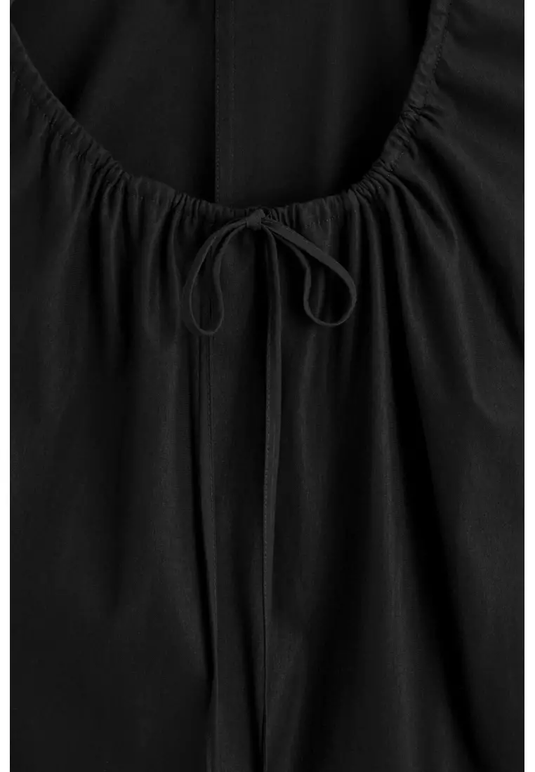 GATHERED-NECK JERSEY TANK TOP