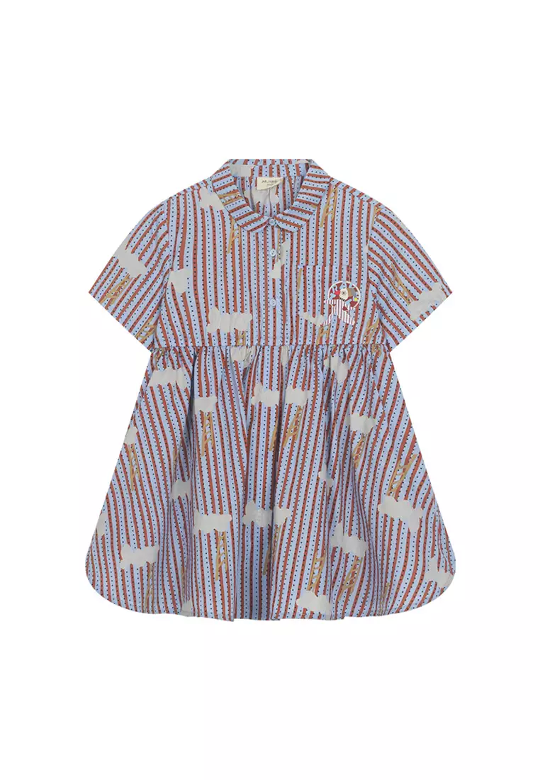 Floral Printed Lapel Slim Midi Dress