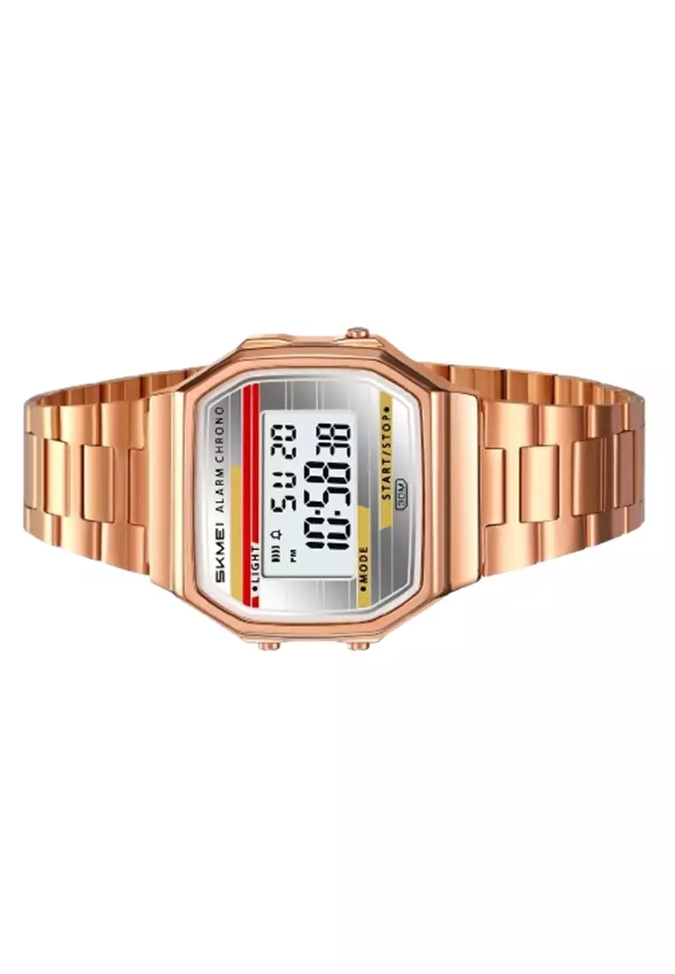 Jam Tangan Pria Digital 2514 Tali Stainless Tahan air - Rose Gold