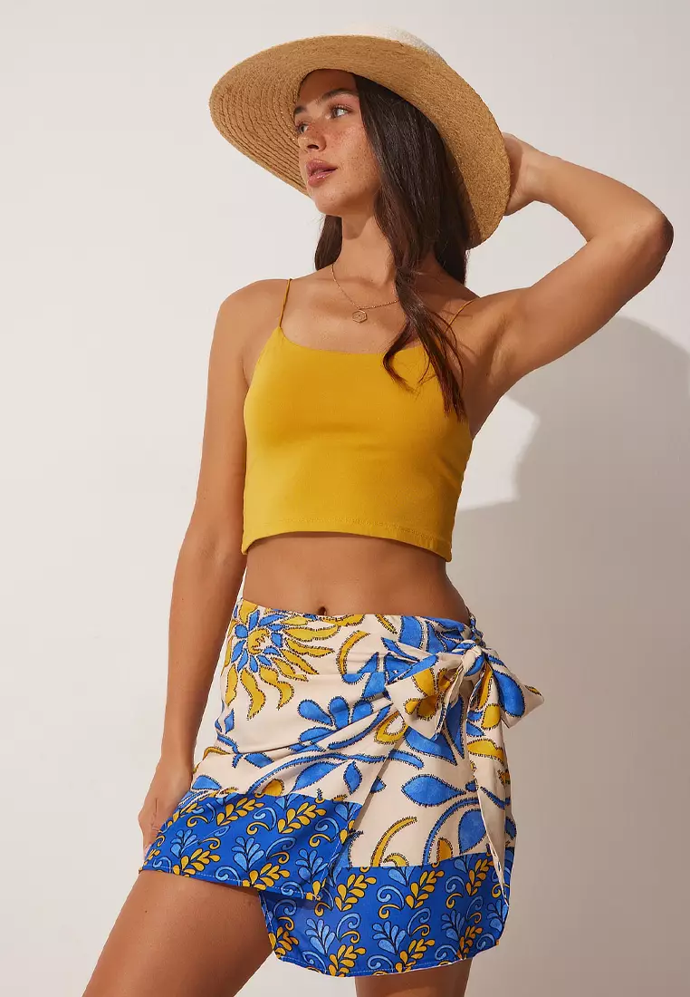 Viscose Wrap Mini Skirt