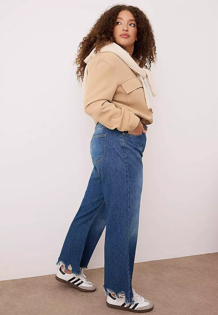 Waist Destroyed Spanish Leg Plus Size Flare Fit Jeans