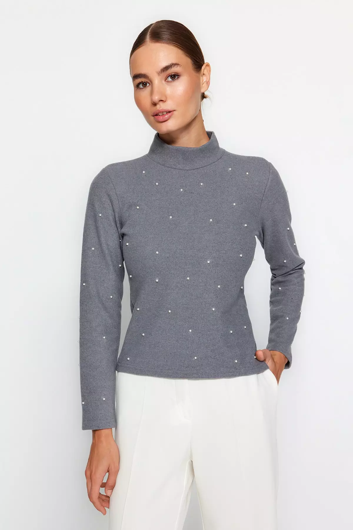 Trendyol Turtleneck Finger Detailed Top 2024