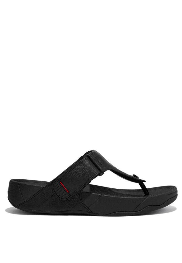 FitFlop TRAKK II Men's Leather Toe-Post Sandals - All Black (279-090)