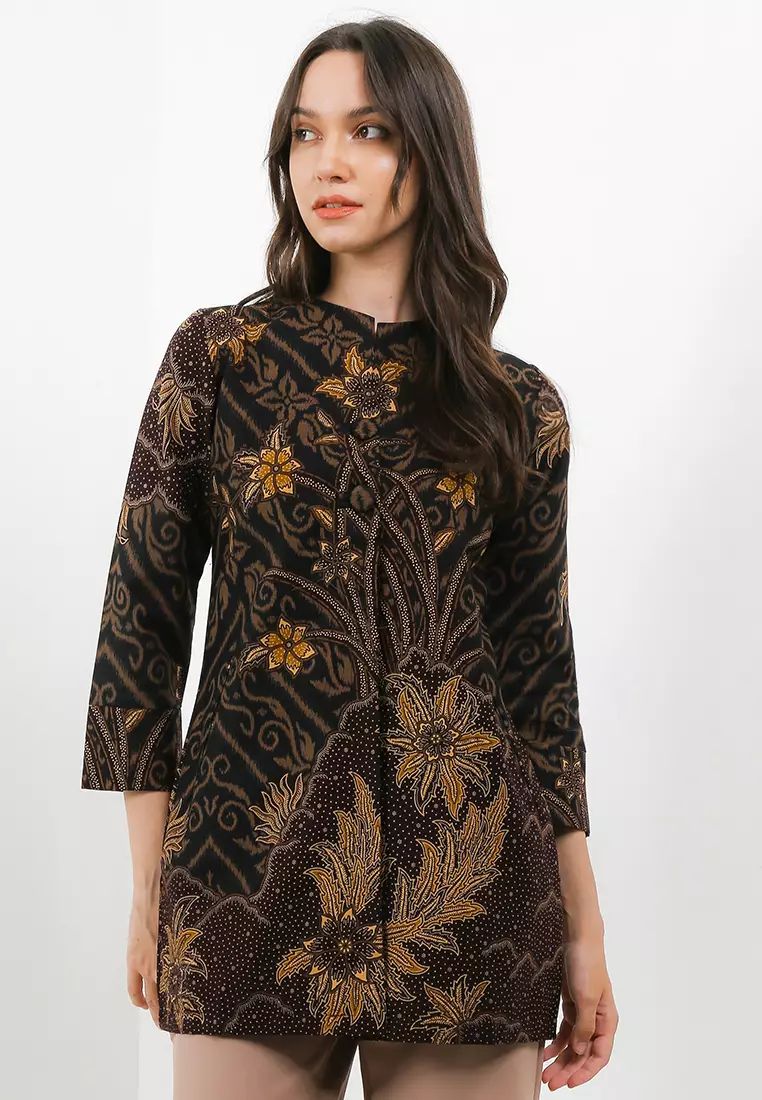 BATIK TALENTA EXCLUSIVE batik wanita blous ORCHID BLACK