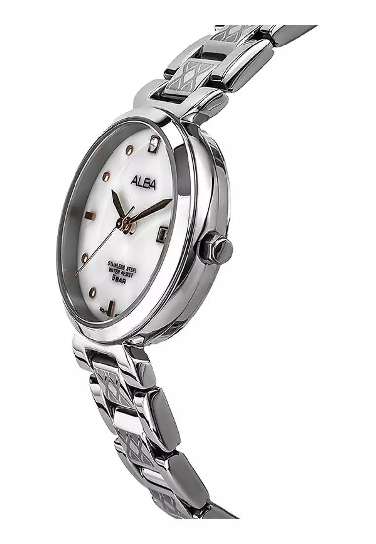 Jam Tangan Wanita Alba Ladies AH7N35 Strap Stainless Steel Silver