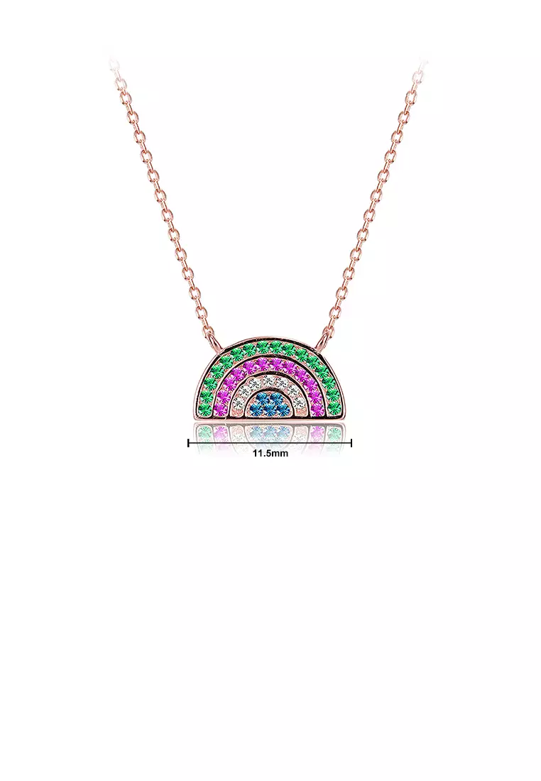 Buy Glamorousky 925 Sterling Silver Plated Rose Gold Rainbow