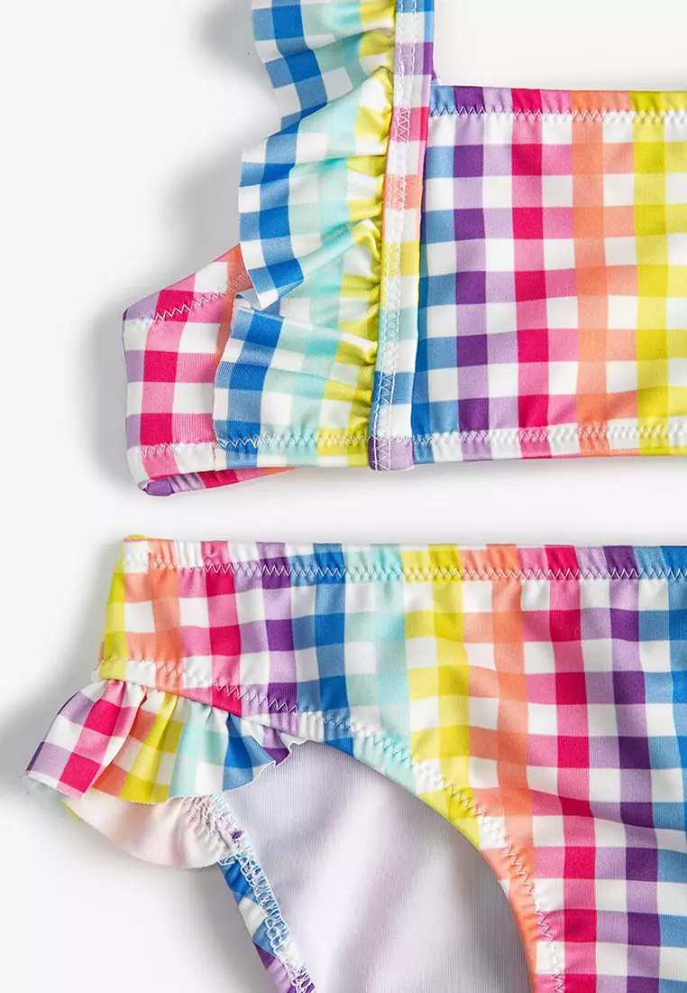 Buy KOTON Rainbow Gingham 2 piece Swimsuit 2024 Online ZALORA