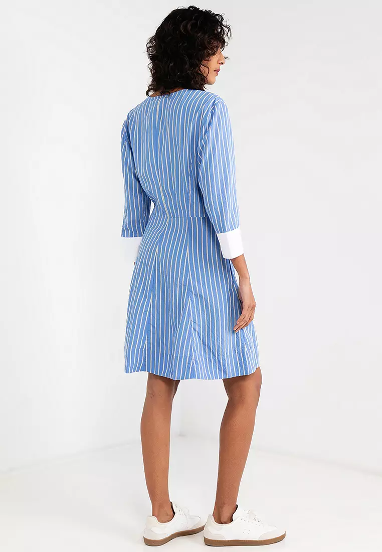 Striped Fit & Flare Dress