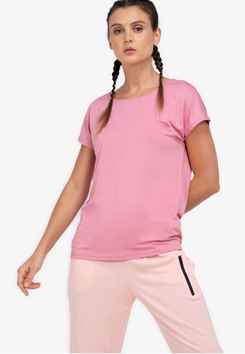 ZALORA ACTIVE pink Cross Back Longline T-Shirt 0497CAA1DEEF11GS_1