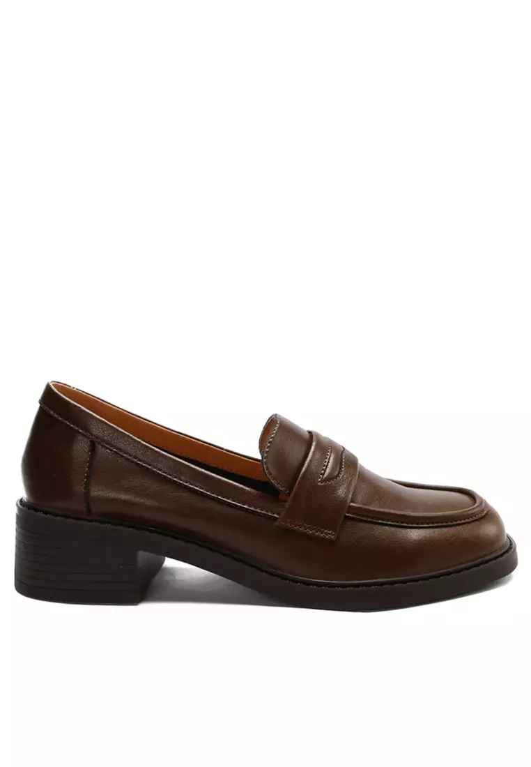 Round Toe Classic Leather Loafer TE912-2