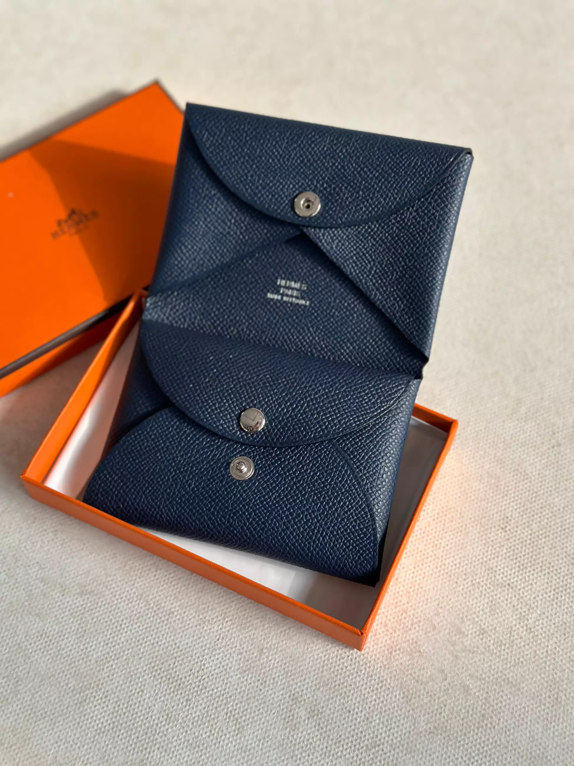 Calvi Duo Compact Veau Epsom Bleu Abysse/Navy