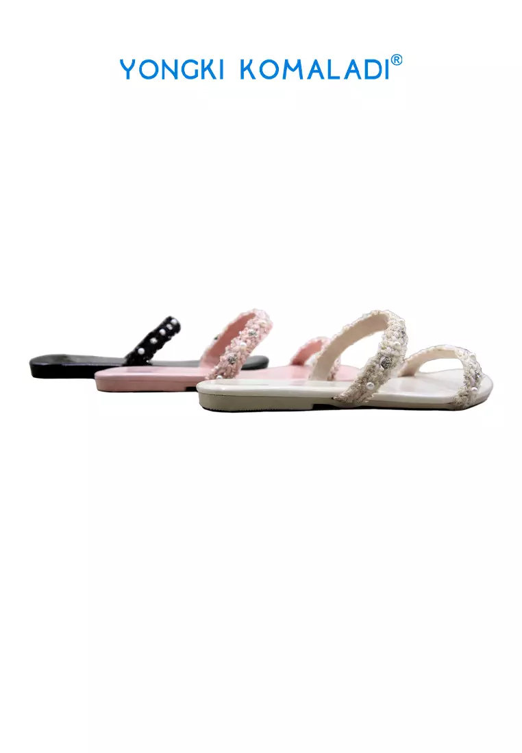 YONGKI KOMALADI FLAT SANDAL OL-AT48002-24 CREAM
