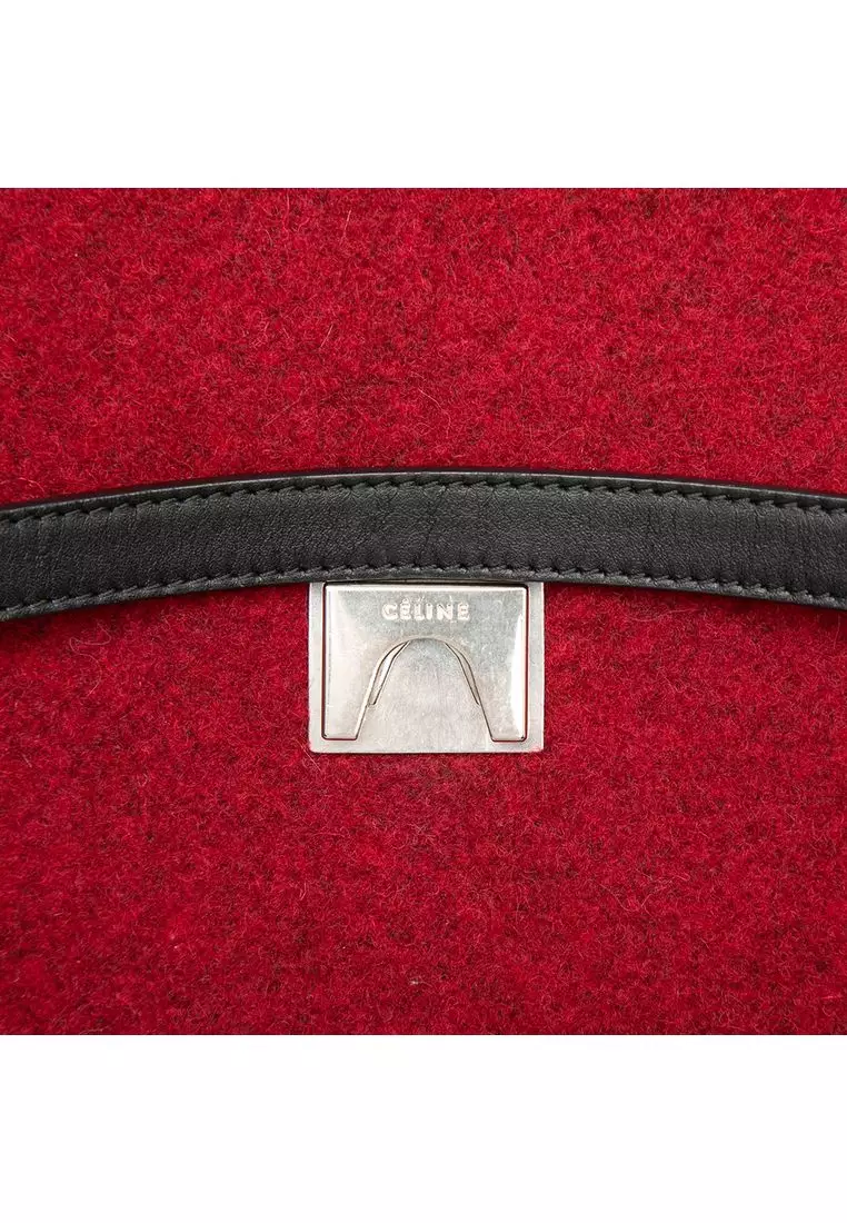 Pre-Loved Celine Mini Felt And Calfskin Belt Satchel
