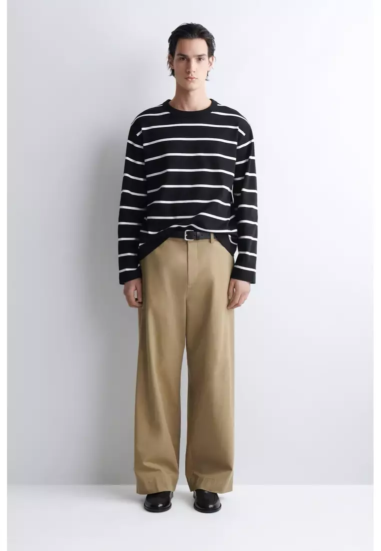 RELAXED JERSEY INTERLOCK LONG-SLEEVED T-SHIRT