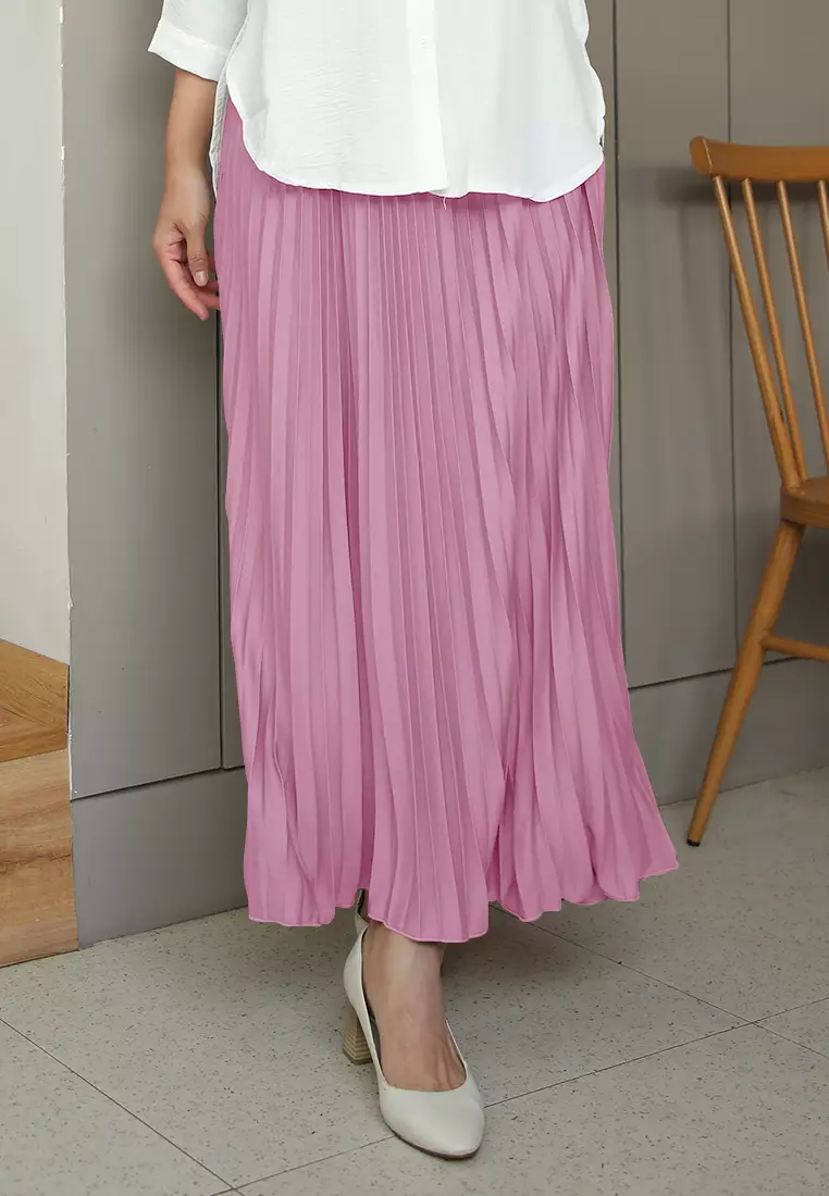 Cotton Bee - Rok Plisket Niana Aline Basic - Wild Orchid