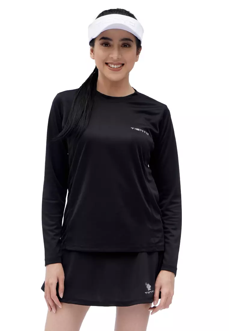 Tiento Kaos Running Dry Fit Baju Olahraga Wanita Lengan Panjang Gym Pakaian Sport Lari