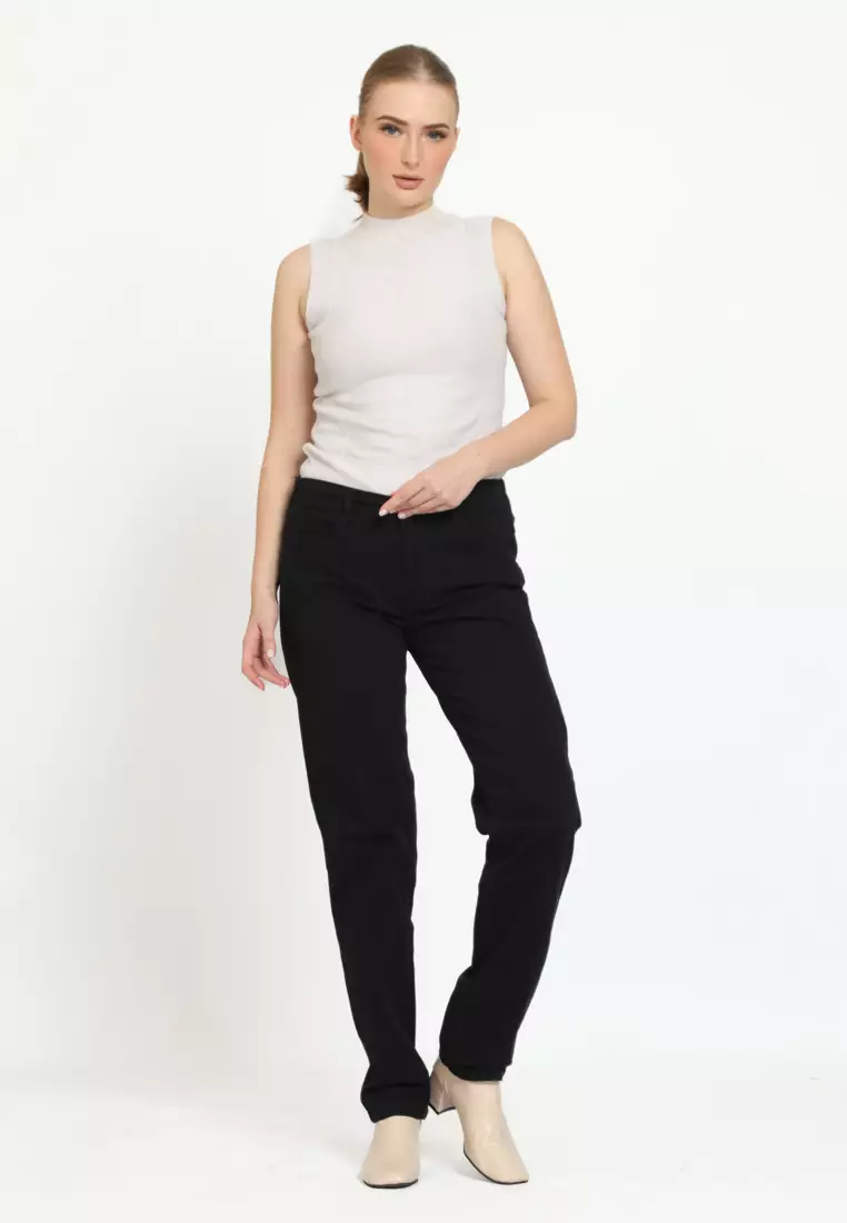 Celana Chinos Glorius Wanita Hitam 212401