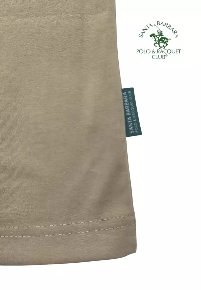 Plain Casual Cotton T-shirt with Embroidery logo on Chest