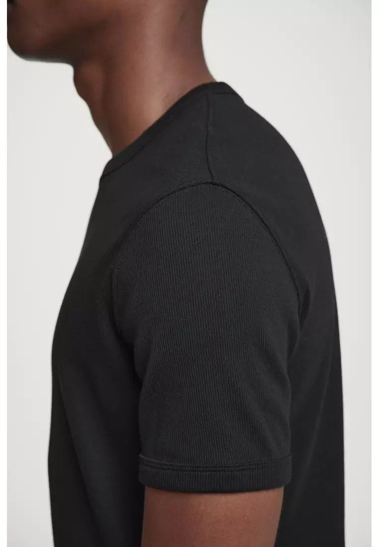 SLIM RIBBED COTTON T-SHIRT