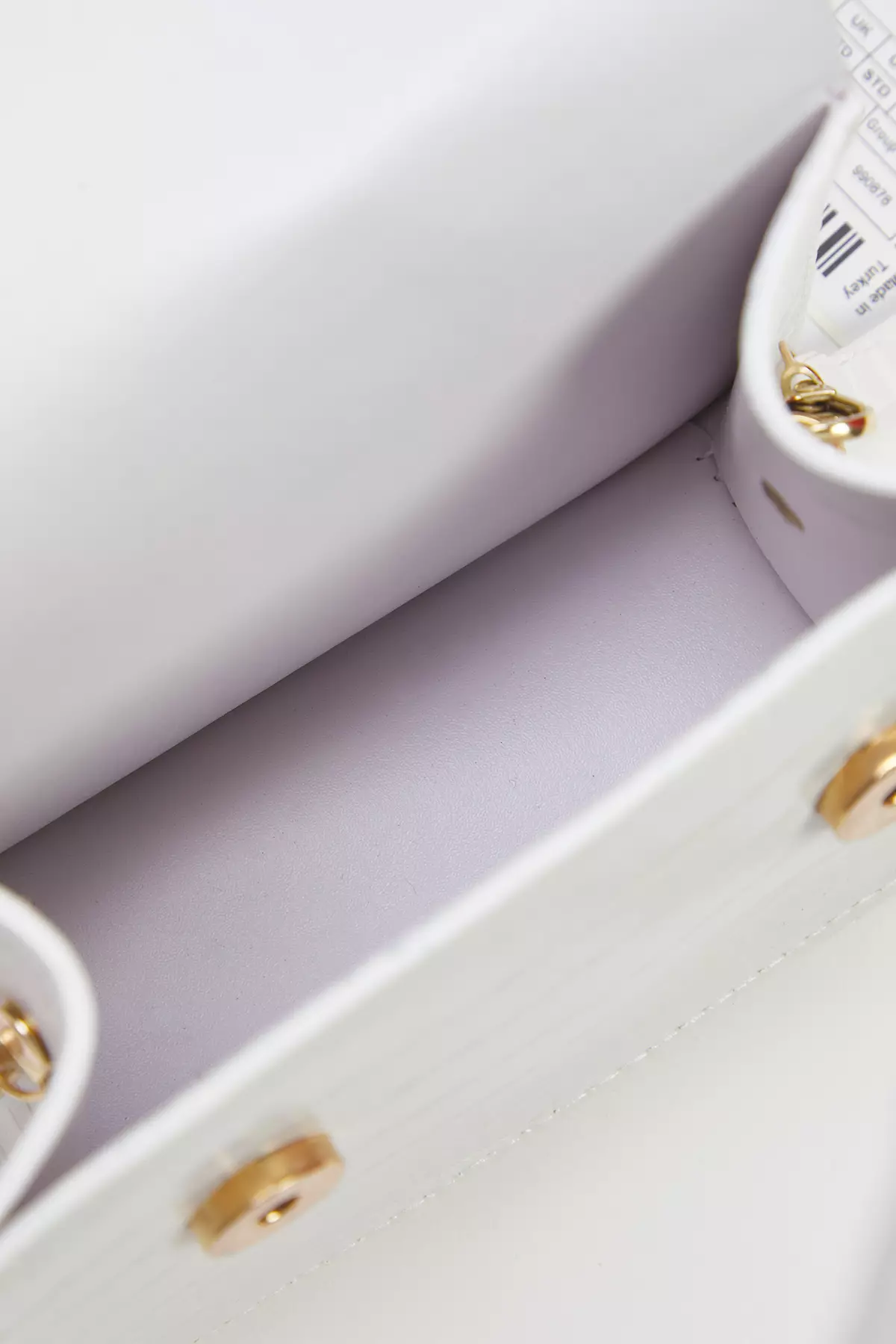 White Textured Cross Strap Women's Mini City Bag Twoaw25Oc00000