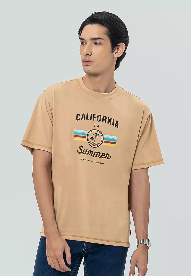 CALI BEIGE Kaos Pria Lengan Pendek SS - Top Man Graphic Tee