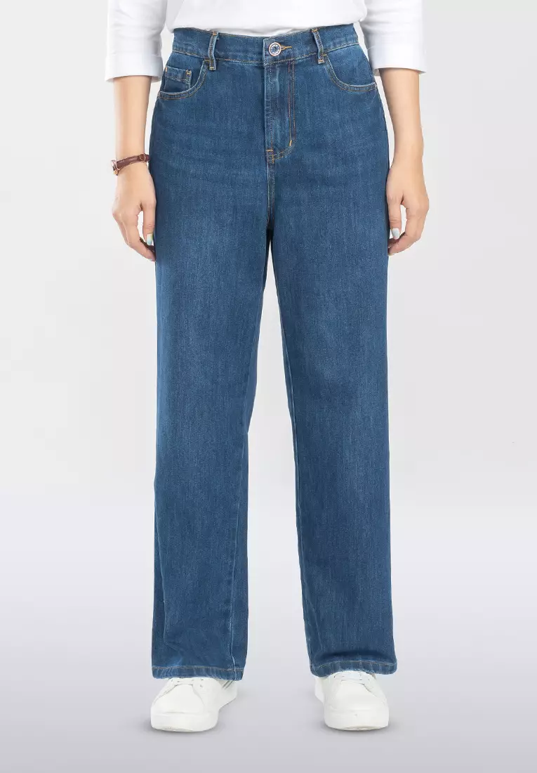 C2 Utopia Blue Straight Cut Jeans Wanita