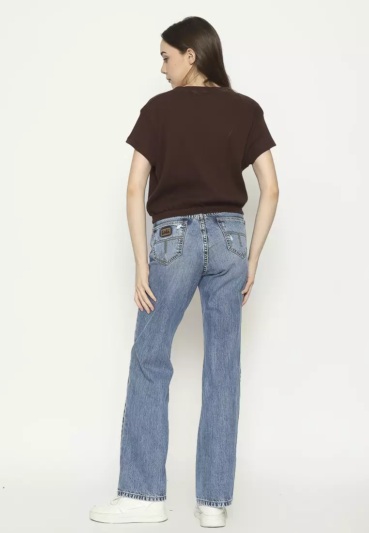 Voxfly Kaos Lengan Pendek Wanita Percy Crop Top Ladies Tee Planet Surf
