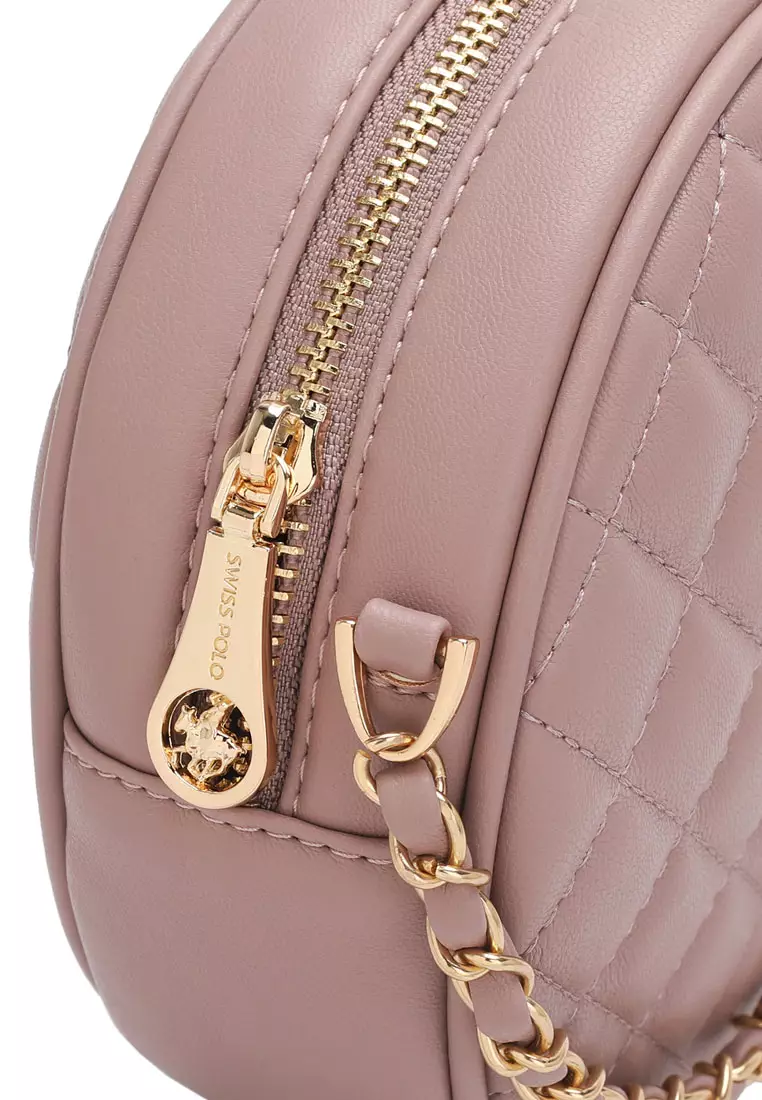 Women's Casual Chain Sling Bag / Crossbody Bag - Pink