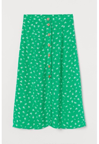 H&M green Patterned skirt 7A8F7AA152DA93GS_1