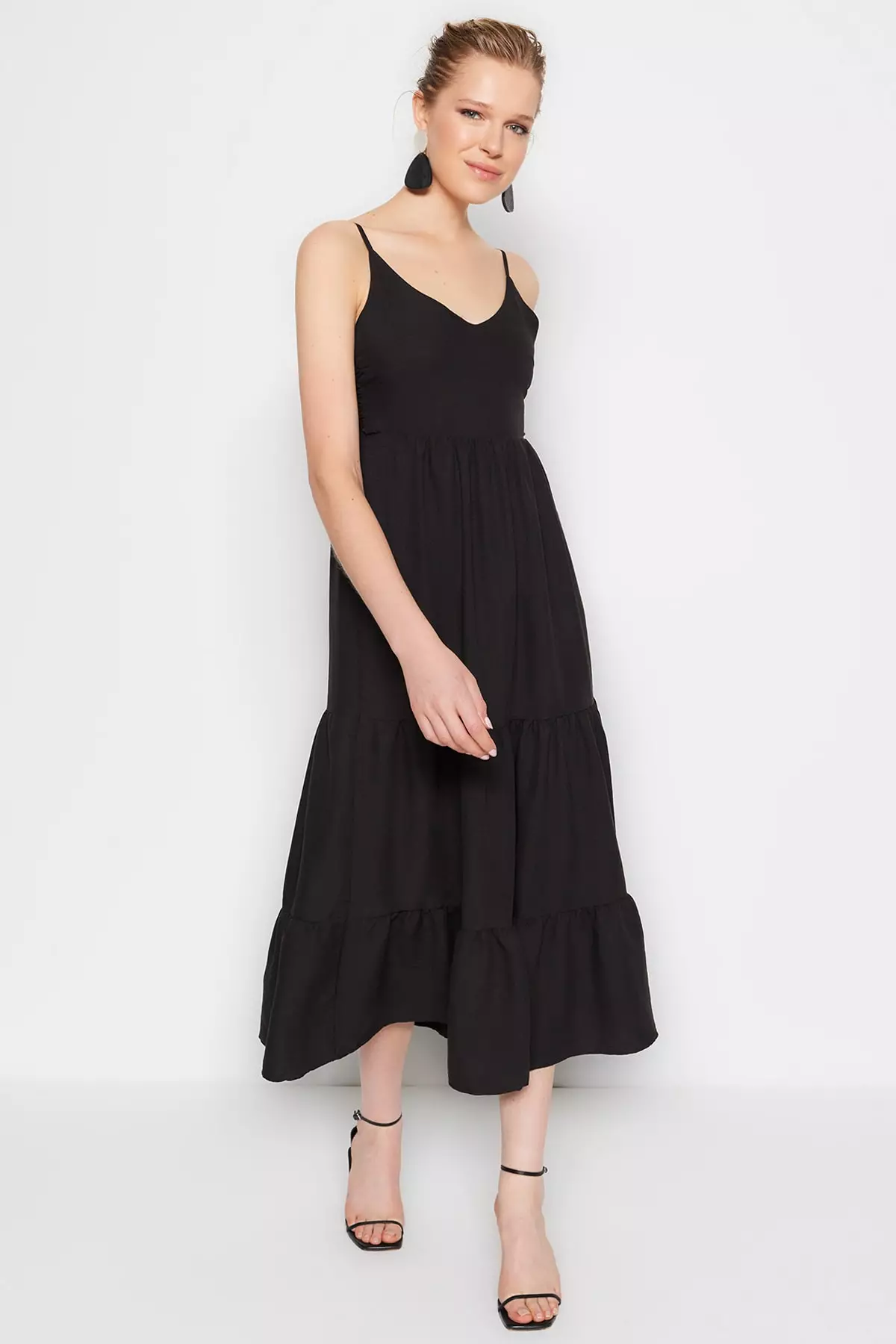 Woven Strap Back Detailed Dress