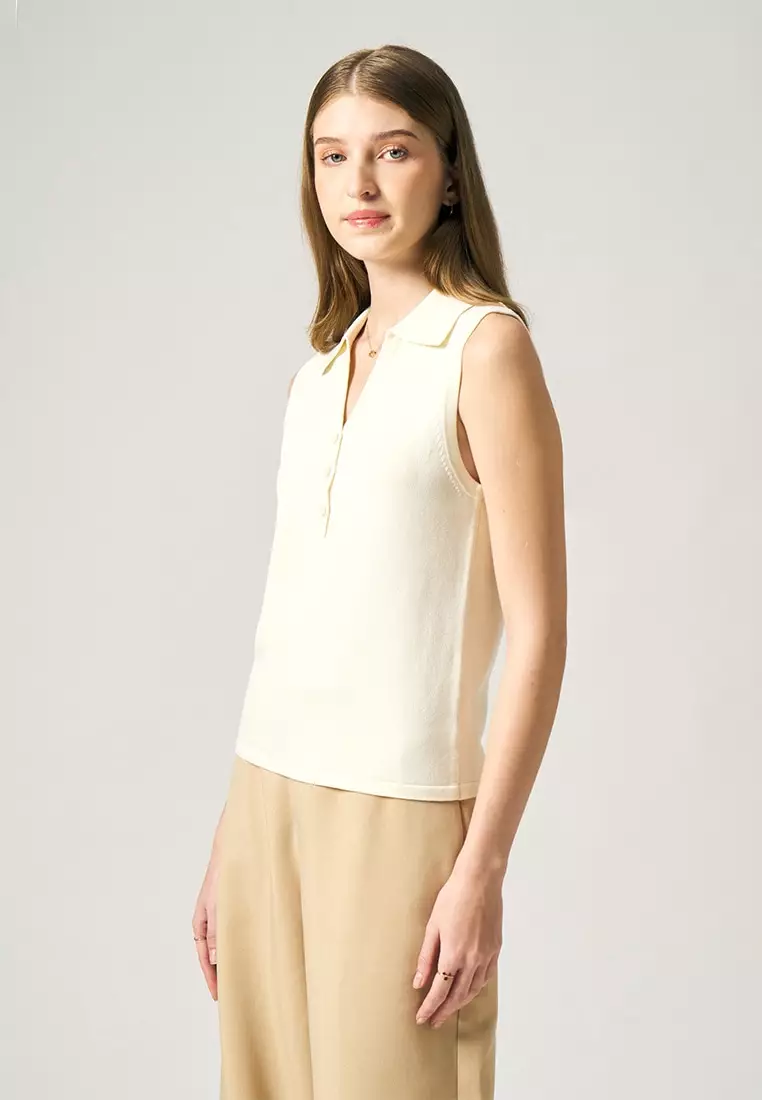 Y-Neck Sleeveless Polo