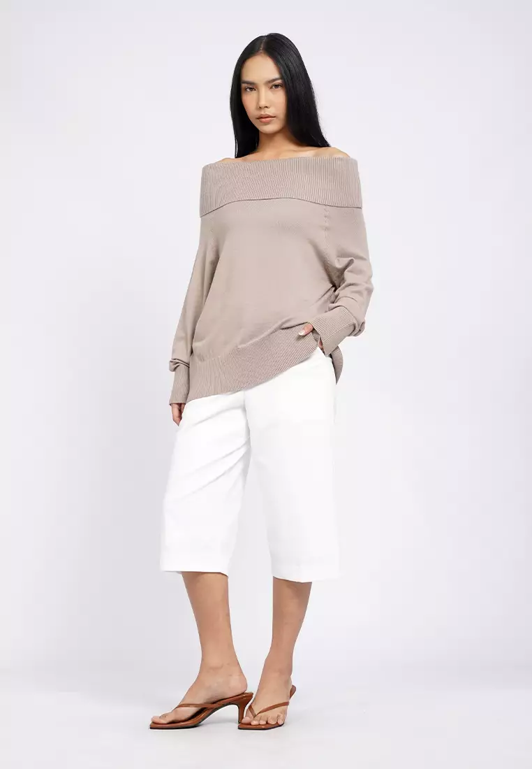 Off Shoulder Long Sleeve Sweater