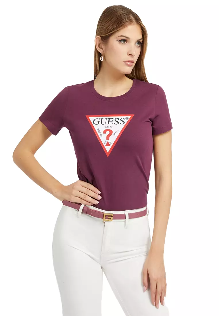 Guess top maroon shirt