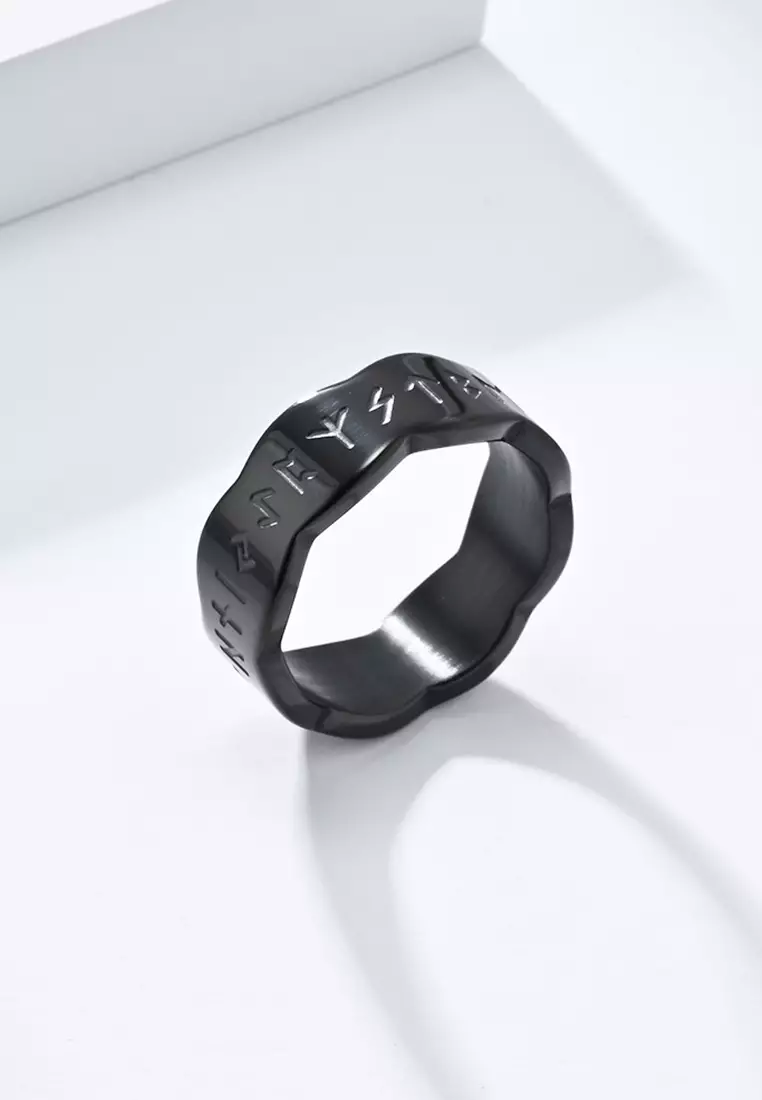 Titanium Steel Runes Ring JW QF-JZ822