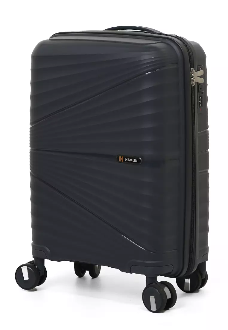 Carlton Koper Size 20inch Unisex Lock Anti Theft Zipper Suitcase Material Fiber ORIGINAL - Dark Gray