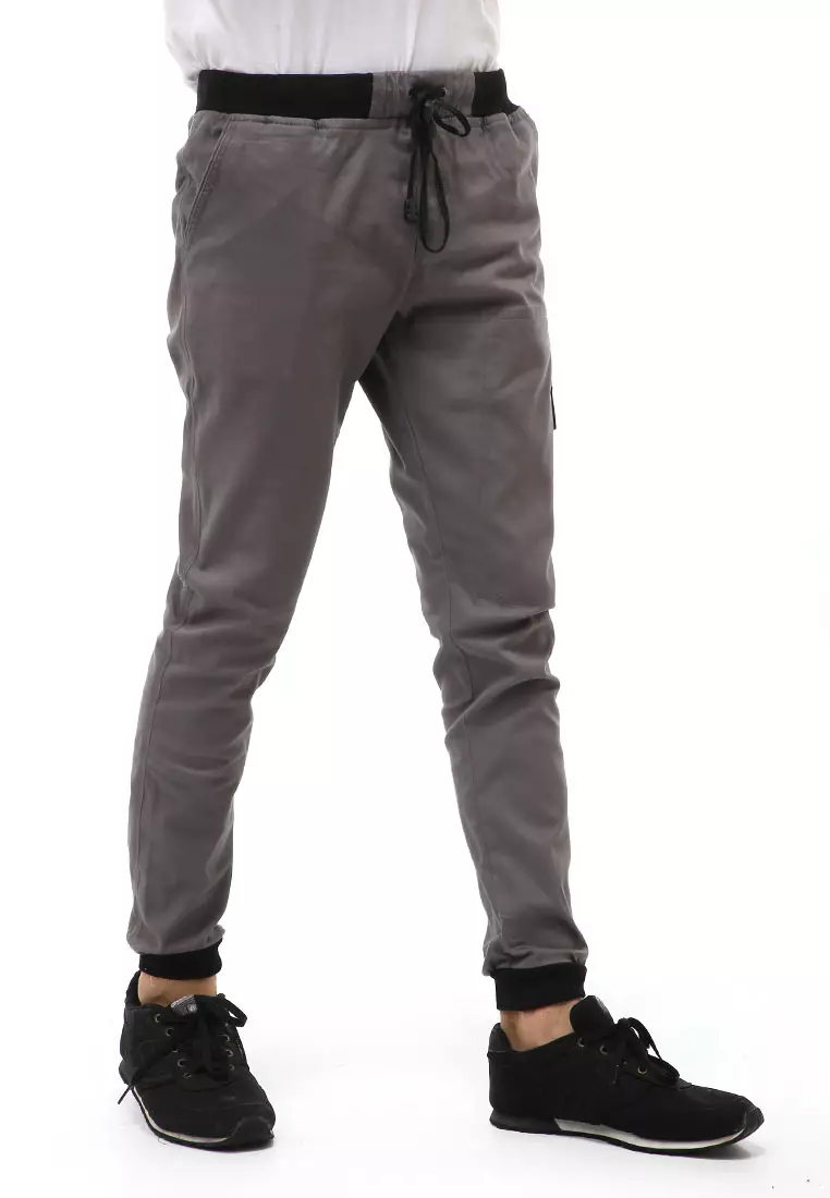Locko Long Pants Celana Jogger Pria Style Comando Material Cotton ORIGINAL - Gray