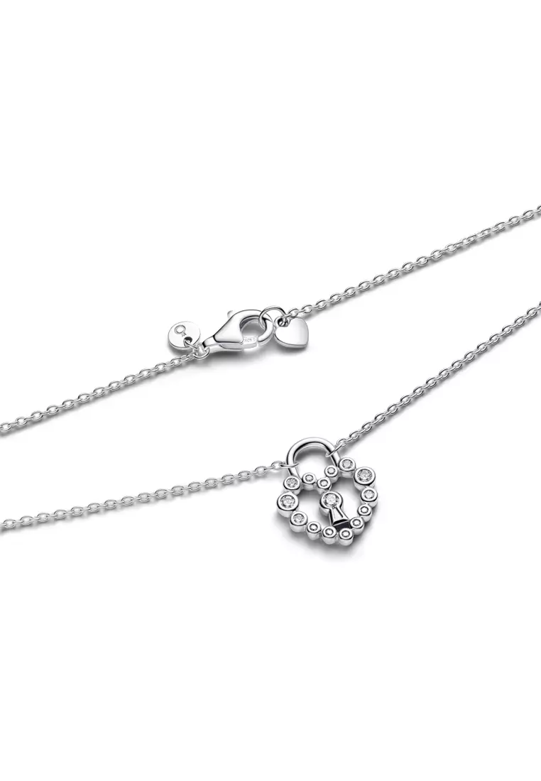 Pandora Sparkling Heart Padlock Pendant Necklace (50cm)