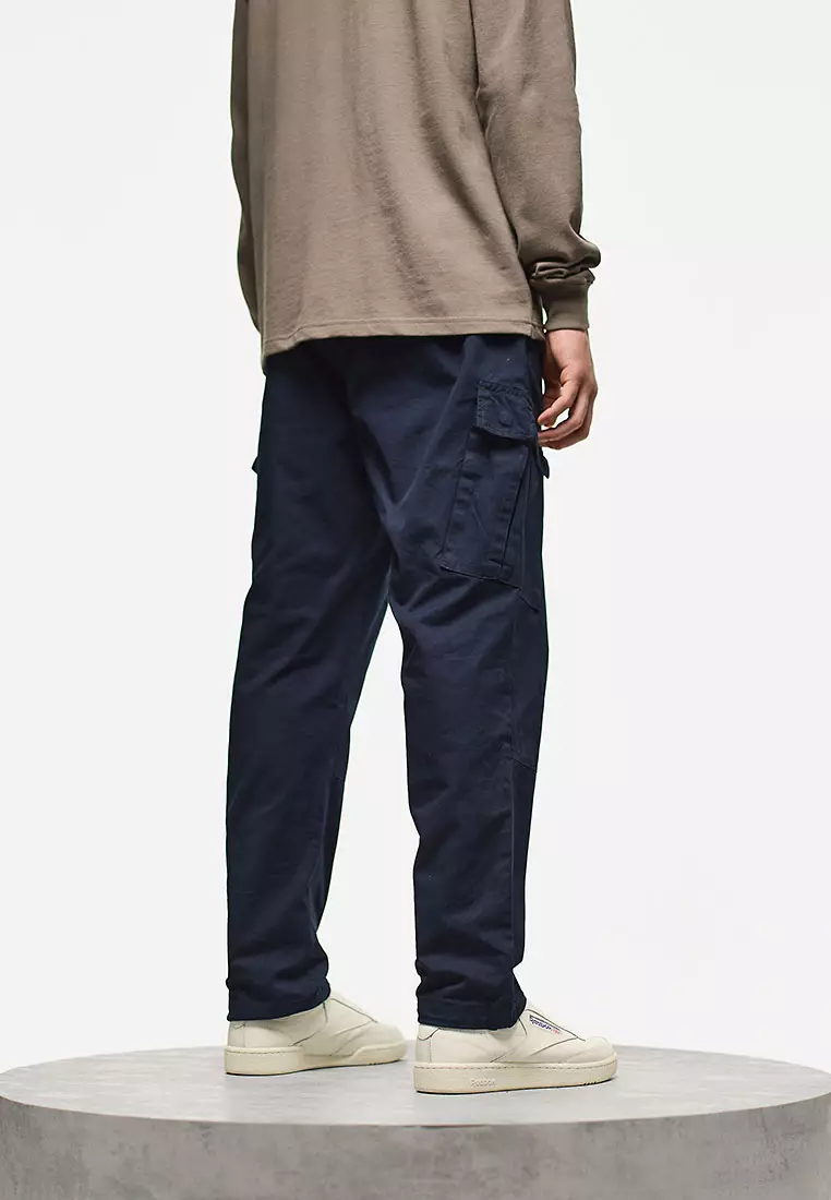 MENS NAVY ELDON RELAXED COTTON PANT
