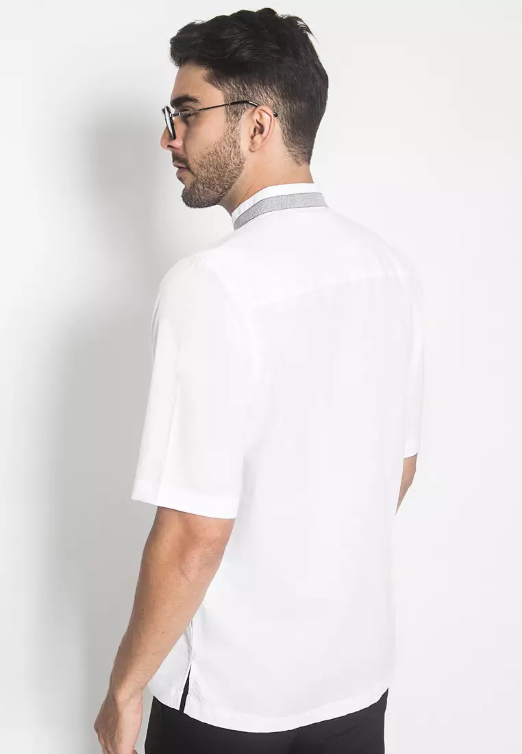 LGS - Baju Koko - Bordir Bunga - Putih - Regular Fit - CSH.285.B1030K.326.C