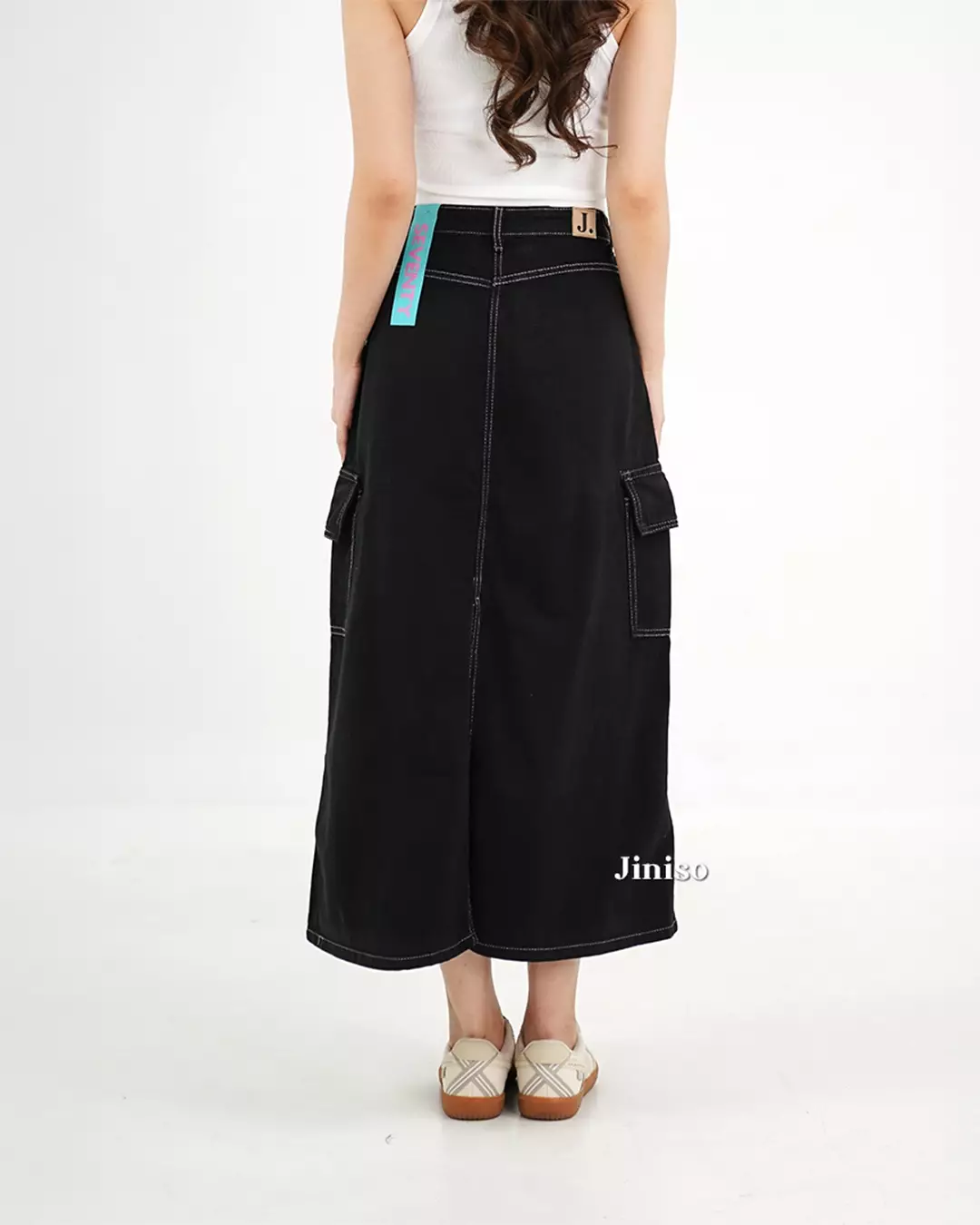 Highwaist Rok Cargo Jeans Panjang 985 SEVENTY