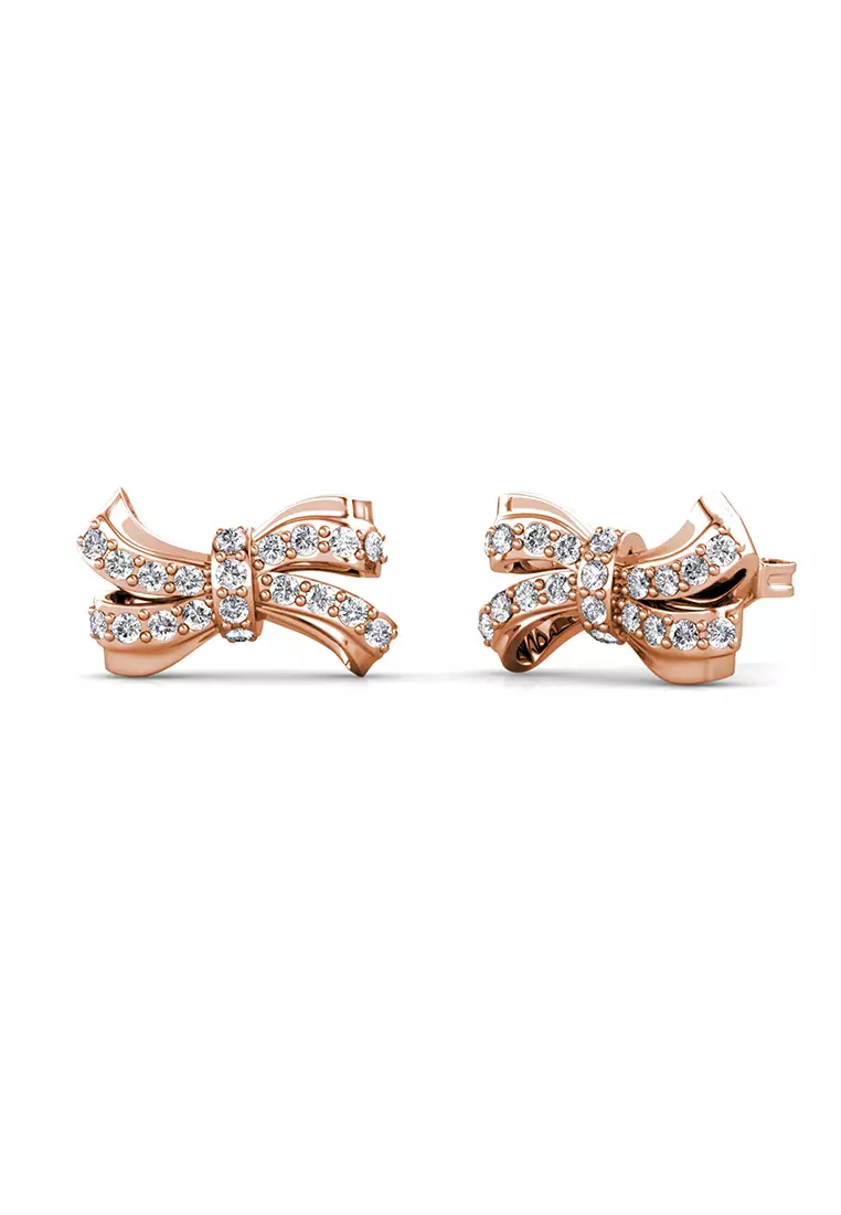 Classic Ribbon Earring RG - Anting Crystal by Her Jewellery