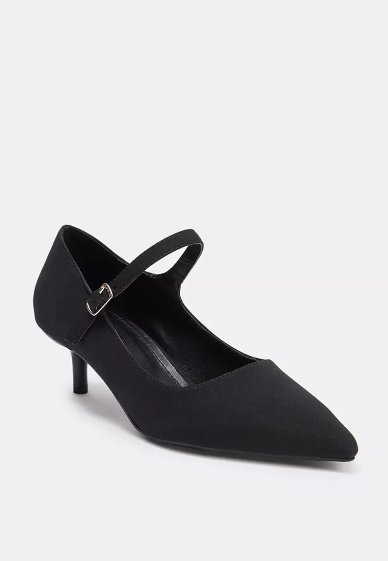 Faux Suede Mary Jane Heels