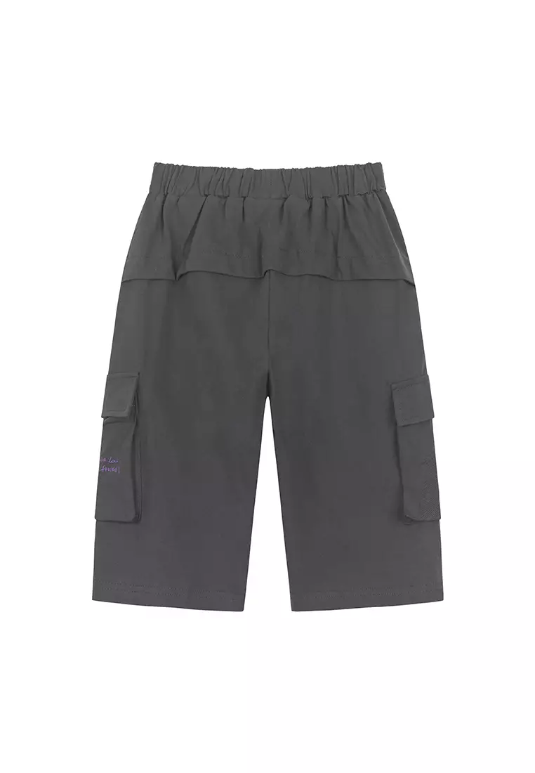 Cargo Shorts With Letter And Graphic Print
