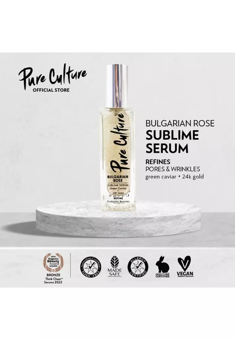 Bulgarian Rose Sublime Serum 30ML | Anti-aging Serum | Hyaluronic Acid + 24K Gold | For Dry Skin