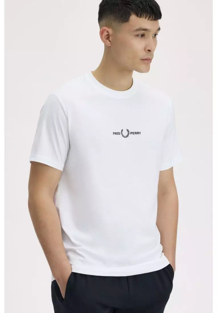 Fred Perry M4580 Embroidered T-Shirt (White)